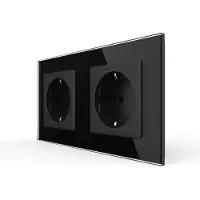 Livolo Wandcontactdoos | Zwart | 2 Stopcontacten | Bekijk hier! | .nl