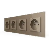 Livolo Wandcontactdoos | Goud | 4-voudig Franse Stopcontact | .nl