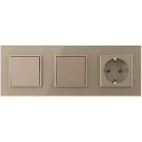 Livolo | Goud | 1+1+SR | Puls | Wipschakelaar met wandcontactdoos -