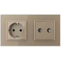 Livolo | Goud | SR+SR | Wandcontactdoos | TV | TV