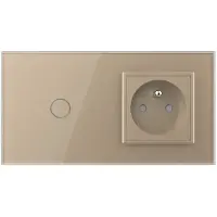 Livolo Wandcontactdoos | France | | Goud | Aan/Uit | Schakelaar