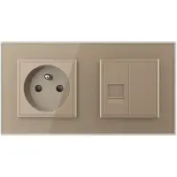 Livolo | Goud | SR+SR | Wandcontactdoos | Telefoon | Blindplaat |