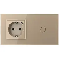 Livolo USB-C Oplader met wandcontactdoos & Schakelaar | Goud | Aan/Uit
