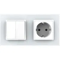 Livolo Wipschakelaar | Dubbel | Wandcontactdoos | Wit | Aan/Uit |