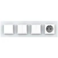 Livolo | Wit | 1+2+2+SR | Aan/Uit | Wipschakelaar met wandcontactdoos