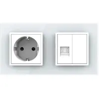 Livolo | Wit | SR+SR | Wandcontactdoos | Telefoon | Blindplaat -