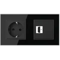 Livolo | Zwart | SR+SR | Wandcontactdoos | HDMI aansluiting |