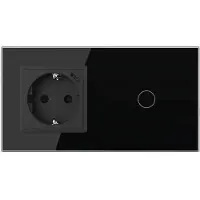 Livolo USB-C Oplader met Wandcontactdoos & Schakelaar | Zwart | Aan/Uit