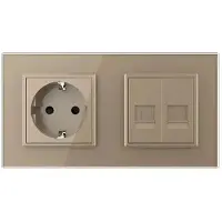 Livolo | Goud | SR+SR | Wandcontactdoos | Netwerk | Telefoon - Bekijk