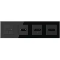 Livolo | Zwart | SR+SR+SR+SR | Slide-Dimmer | Wisselschakelaar | Smart