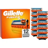Gillette - Fusion5 scheermesjes voor mannen - Oranje/Zwart - 12 stuks