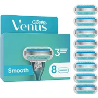 Gillette Venus Smooth, voor dames, , Venus Smooth, blauw, wit, 8 stuks