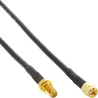 InLine RP-SMA (m) - RP-SMA (v) verlengkabel - RG58 - 50 Ohm / zwart - 20 meter