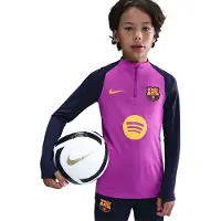 Nike FC Barcelona Strike Trainingstrui 1/4-Zip 2025-2026 Kids Felpaars Donkerblauw Goud