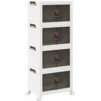 vidaXL Opbergbox stapelbaar met wielen 4-laags 28 L 48x29,5x112,5 cm