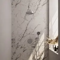 Brauer stripe thermostatische inbouw regendouche 3-weg rond set 40 met 25 cm douchekop en rechte muurarm en 3-standen handdouche en doucheslang en