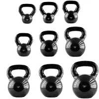 HMS Kettlebell - Gietijzer/Vinyl - 8 kg - Zwart