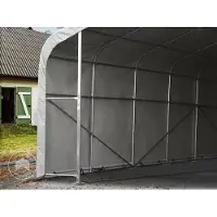 TOOLPORT Garagetent 8x12 m met ritssluitingen - 4,0x4,7m ingang - 4,0m zijwandhoogte, PVC 850, grijs, zonder statica (zekerheidspluspakket)