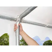 TOOLPORT Partytent 8x8 m - 2,6m doorloop, PVC 800, met Grondframe, wit