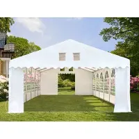 TOOLPORT Partytent 5x8 m - 2,6m doorloop, PVC 1400, met Grondframe, wit