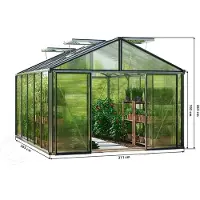 GFP 311 x 385 cm Tuinkas, Standaard Aluminium (natuur), Actieset - Pro 1