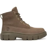 Timberland Dames Greyfield taupe leren enkellaarsjes (41.5 W), Leer, Plat, Veters, Casual, Duurzaam TB0A2FT6EM51