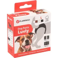 Flamingo loopheidsbroekje hond – Luvly Slip Vrouwelijk Zwart L – voor loopsheid – verstelbare taille & inclusief inlegkruisje hond