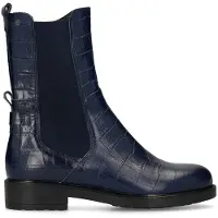 No Stress Donkerblauwe leren chelsea boots met croco details | Maat 42