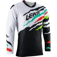 Leatt Moto 5.5 UltraWeld V23 Tiger Zwart Wit Blauw Rood Motocross Jersey Maat S