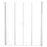 Maxaro Zircon Comfort Douchedeur | 195 cm Chroom Helder glas Vouwdeur