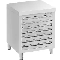 Expondo RVS werkkast - 70 x 50 cm - 185 kg - 7 laden voor pizzaballen -