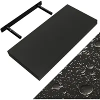Casaria Wandplank Zwevend Mat Zwart MDF 50x23x3,8cm
