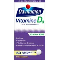 Davitamon 4x Vitamine D 10 MCG Volwassenen 150 smelttabletten