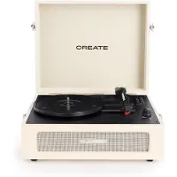 Create - Platenspeler Retro - Bluetooth, USB, SD, MicroSD en Mp3-recorder/speler - Wit - RECORD PLAYER RETRO
