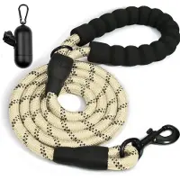 BOTC Hondenriem - Reflecterende - Met Poepzakjeshouder - 3 Meter - Beige