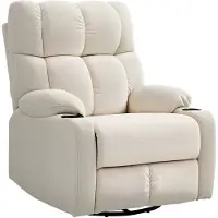 HOMCOM - Relaxfauteuil - Polyester - met Bekerhouder - Beige