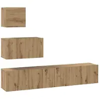 vidaXL Tv-meubelset 4 st Artisan Eiken Bewerkt hout