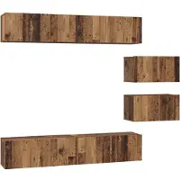 vidaXL Tv-meubelset 6 st Oud Hout Bewerkt hout