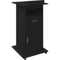 vidaXL Podium Zwart Eiken Bewerkt hout 55 x 55 x 107 cm