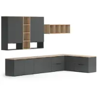 Vicco Wido Wandmeubel – 9 delen Antraciet