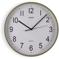 Versa Wandklok , groen, kunststof, 40 x 40 x 5,5 cm