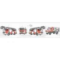 Profhome Kinderbehang 358142-GU behangrand glad met kinder patroon mat rood zwart grijs wit 0,65 m2