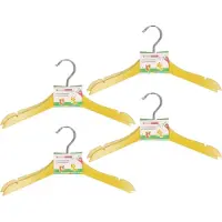 Storage solutions Stevige kledinghangers voor kinderen 16x stuks hout - Klerenhangers geel