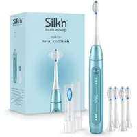 Silk'n SonicYou Elektrische Tandenborstel Geschenkset - met 4-Pack Zwarte opzetborstels - Cadeau-idee - Lichtblauw