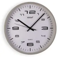 Versa Wandklok , grijs, kunststof, 25 x 25 x 4 cm