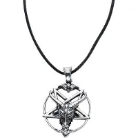 EtNox hard and heavy - Gothic Halsketting - Goat Pentagram - zilverkleurig | Maat Standard