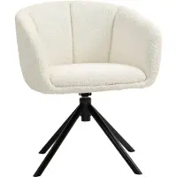 HOMCOM -Sessel-Polyester, Metall-58,5L x 59B x 78,5H cm-Cremeweiß
