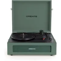 Create - Platenspeler Retro met Bluetooth, USB, SD, MicroSD en MP3-recorder/speler - Sage - RECORD PLAYER RETRO