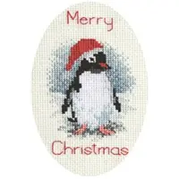 Bothy Threads Borduurpakket Kerstkaart "Penguin"