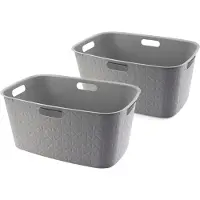 Curver Softex Wasmand - 45 liter - Set van 2 - 57x37x27cm - Taupe
